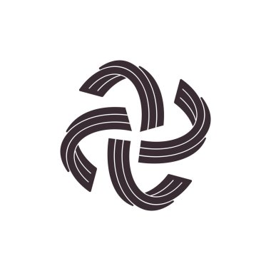 daire şerit 3d dekorasyon logo vektör