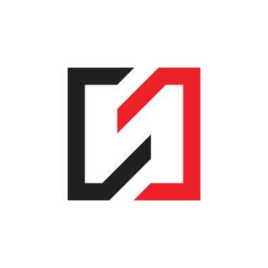 harf cj basit geometrik çizgi logo vektörü