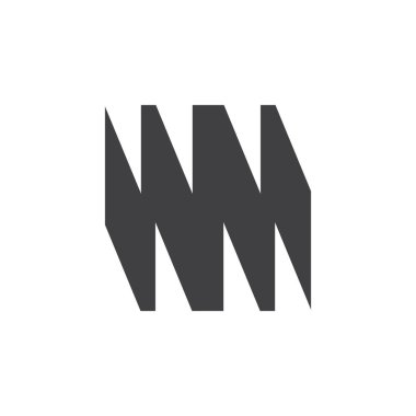 soyut mektup wm grunge tasarım logo vektör
