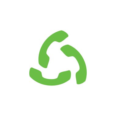 klasik telefon daire logo vektörü