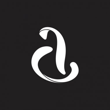 harf da eğrileri 3d düz logo vektör