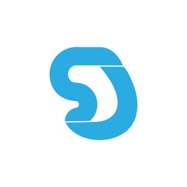 soyut harfler sj eğrileri logo vektörbağlı