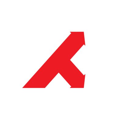 soyut harf k basit geometrik ok logo vektör