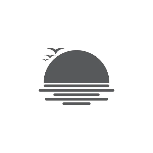Racek Sunset pláž symbol logo vektor — Stockový vektor
