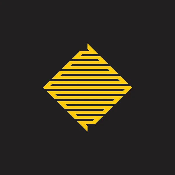 Quadratische Streifen unendliche Linie geometrisches Logo Vektor — Stockvektor