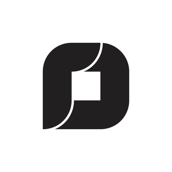 Buchstabe rd geometrisches Quadrat Logo Vektor — Stockvektor