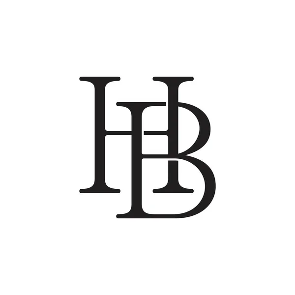 Písmeno HB propojený řádek s logem — Stockový vektor