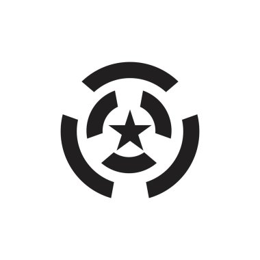 yıldız kalkan geometrik daire marka logo vektör