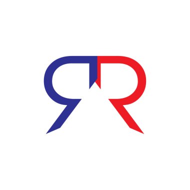 mektup rr basit geometrik çizgi logo vektör