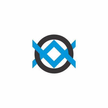 soyut daire bağlantılı çapraz x logo vektörü