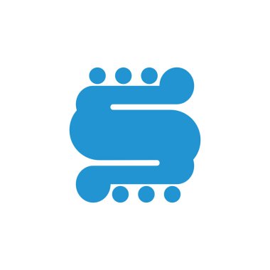 harfler s eğrileri geometrik noktalar logo vektör