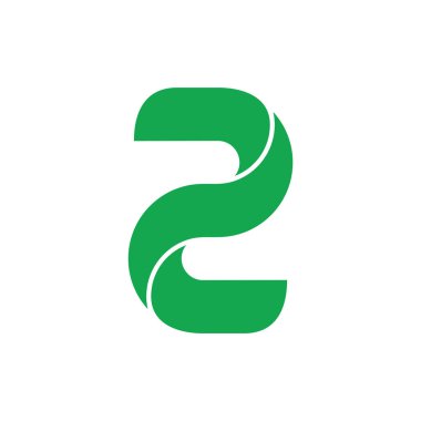 İki numaralı büküm 3d logo vektör