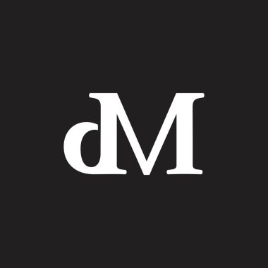 mektup dm basit bağlantılı logo vektörü