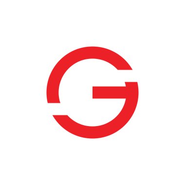 mektup g basit geometrik çizgi daire logo vektör