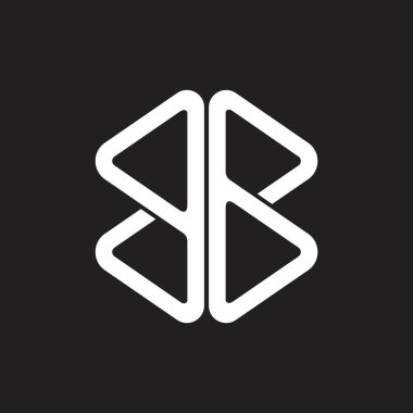 soyut harf bb basit geometrik üçgen çizgi logo vektör