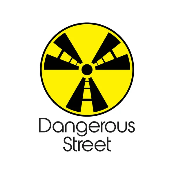 Pericoloso strada grunge moda logo vettore — Vettoriale Stock