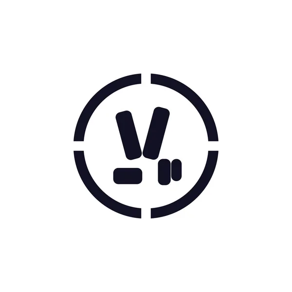 Numéro deux main symbole décoration vecteur — Image vectorielle