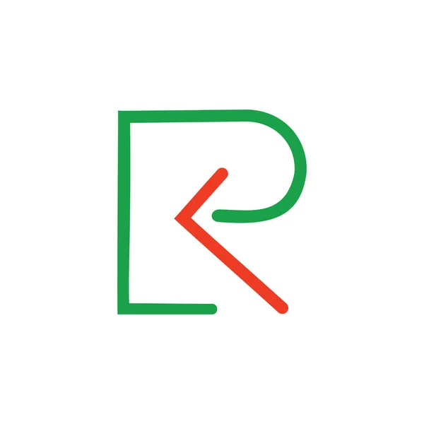 Літера r стрілка тонка лінія логотипу вектор — стоковий вектор