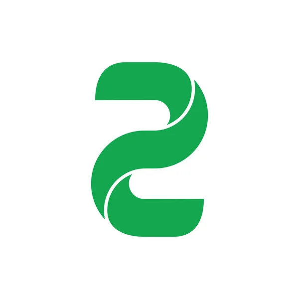 Número dois torção 3d logotipo vetor — Vetor de Stock