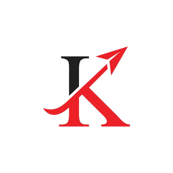 Lettre k mouvement rapide flèche logo vecteur — Image vectorielle