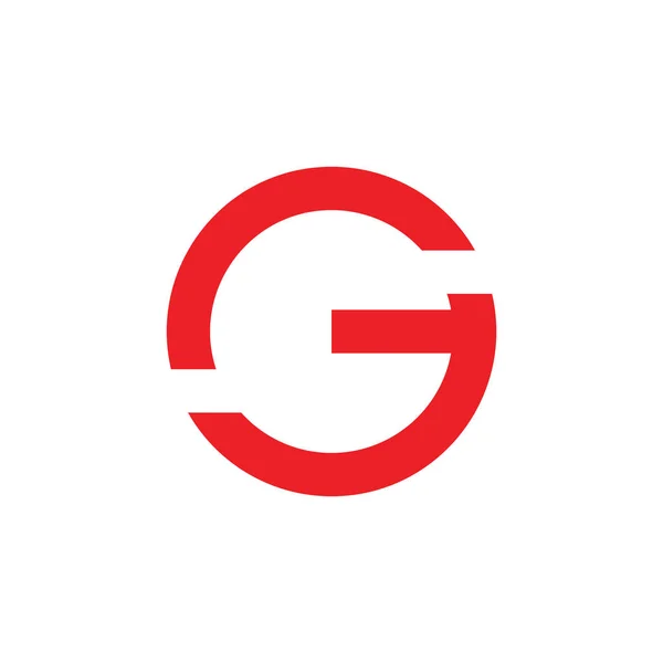 Letra g simple línea geométrica círculo logo vector — Vector de stock