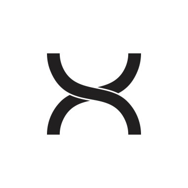mektup x bağlantılı basit logo vektörü