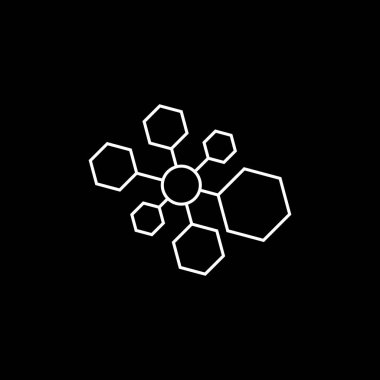 bağlantılı altıgen takım çalışması sembolü logo vektörü