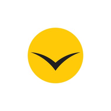 basit güneş kuş sembolü geometrik logo vektör