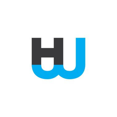 harf hj basit geometrik çizgi logo vektör