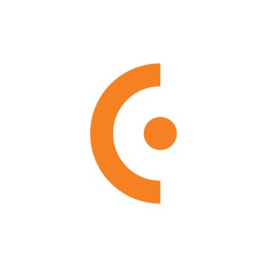 harf c basit geometrik çizgi nokta logo vektör
