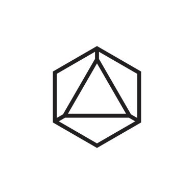 basit üçgen altıgen geometrik çizgi logo vektör