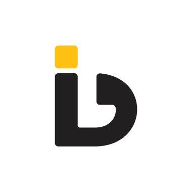 harf ib geometrik çizgi logo vektör