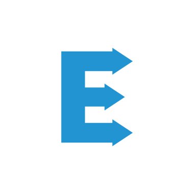 mektup e ok geometrik logo vektör