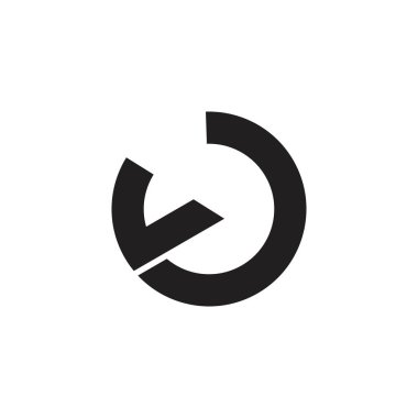 daire v basit geometrik çizgi logo vektör