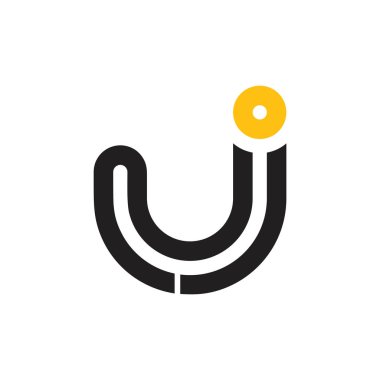 harf j basit çizgili geometrik logo vektör