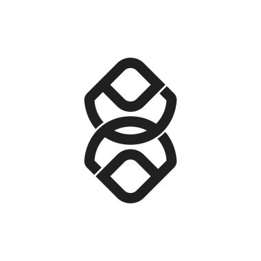 soyut bağlantılı nesne üst üste binen logo vektörü