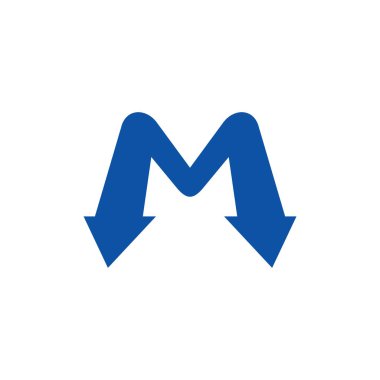 mektup m ok basit logo vektör
