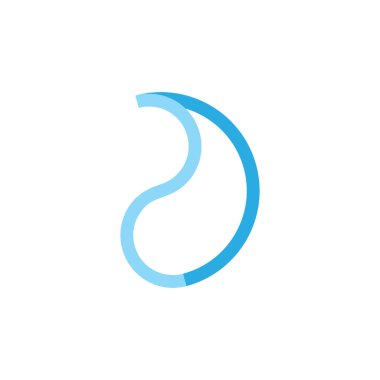 Basit su parlaklığı geometrik logo vektörünü eğriliyor