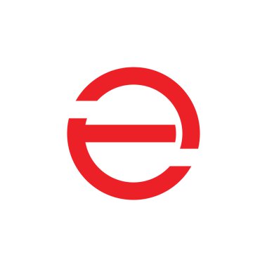 mektup e basit geometrik çizgi daire logo vektör