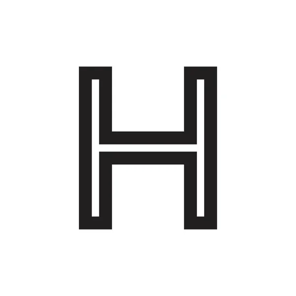 Lettera h semplice linea geometrica logo vettoriale — Vettoriale Stock