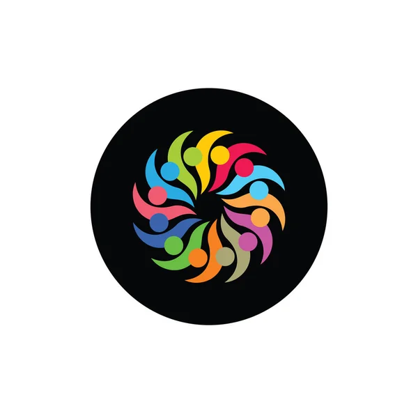 Drużyna kolorowy koło logo praca rotacji wektor — Wektor stockowy