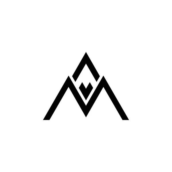 Lettre m ligne géométrique flèche vers le haut logo vecteur — Image vectorielle