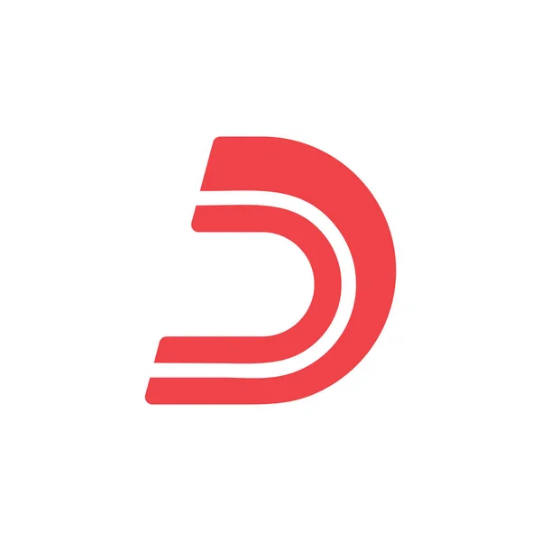 Harf d çizgili basit logo vektörü — Stok Vektör