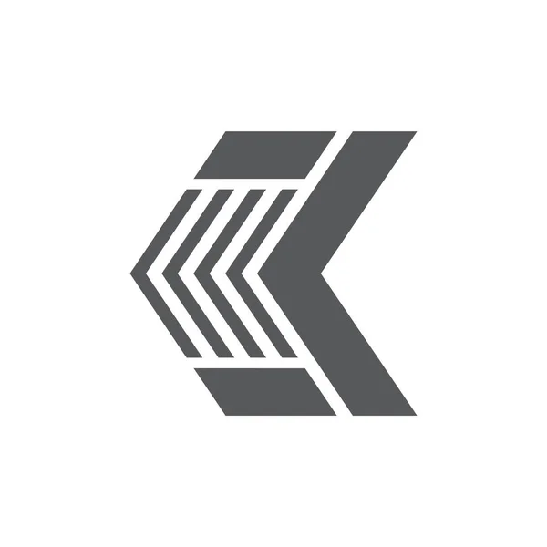 Harf k çizgili basit geometrik logo vektör — Stok Vektör