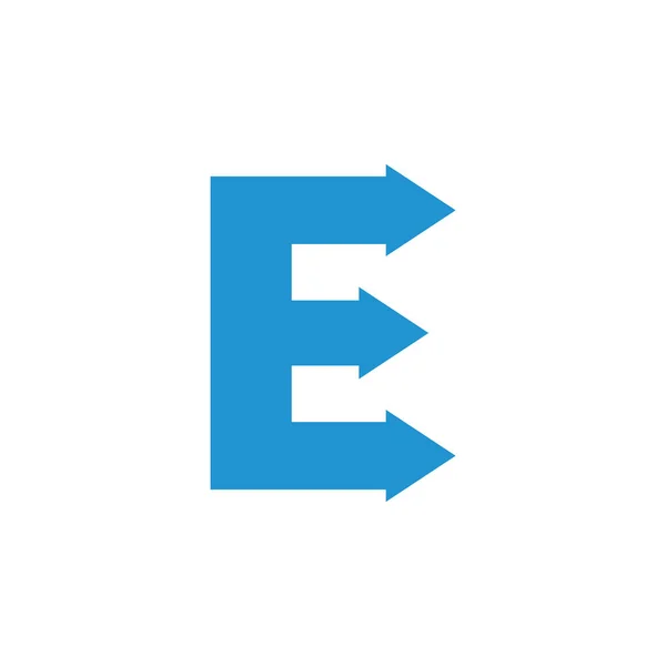 文字 e 矢印幾何学的ロゴ ベクトル — ストックベクタ