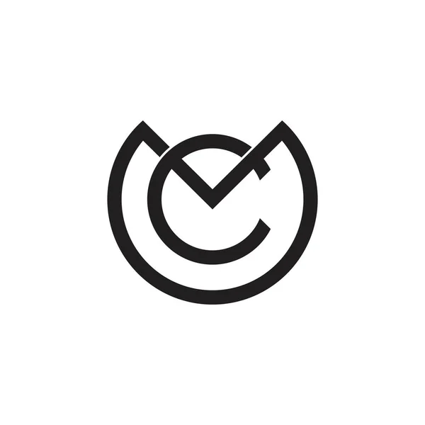 Letras mc círculo vinculado linha geométrica logotipo vetor —  Vetores de Stock
