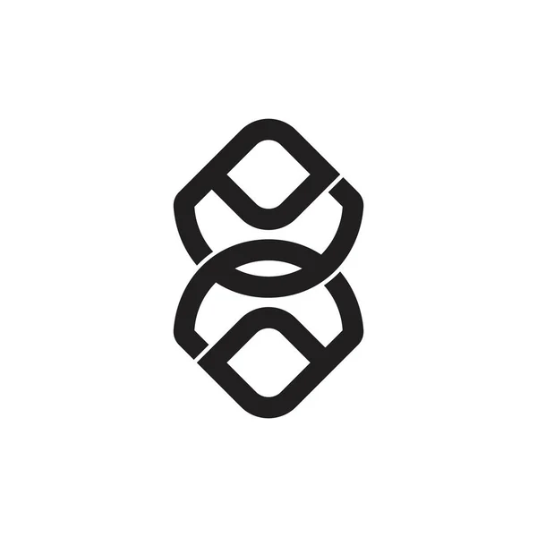 Soyut bağlantılı nesne üst üste binen logo vektörü — Stok Vektör
