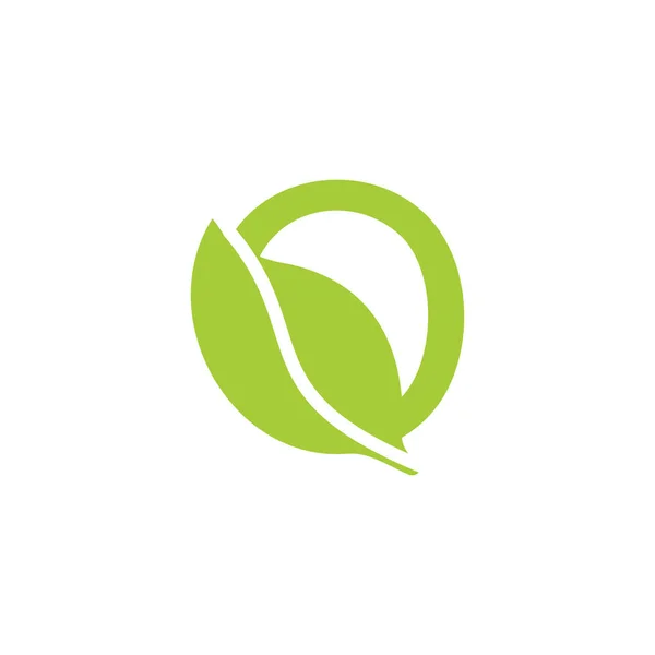 Literă o formă de frunze organice simbol logo vector — Vector de stoc