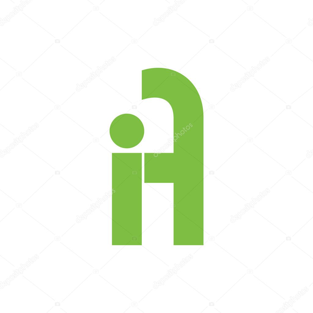 Letter ia ai geometric logo vector