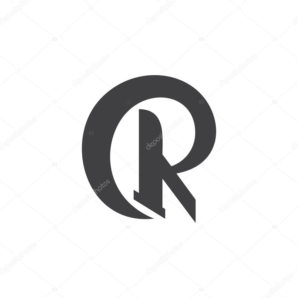 Letter r loop geometric logo vector